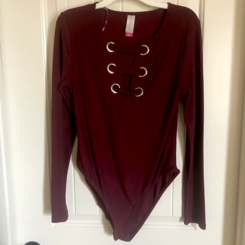 A Dark red bodysuit